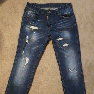 Dsquared jeans with distressing and some paint